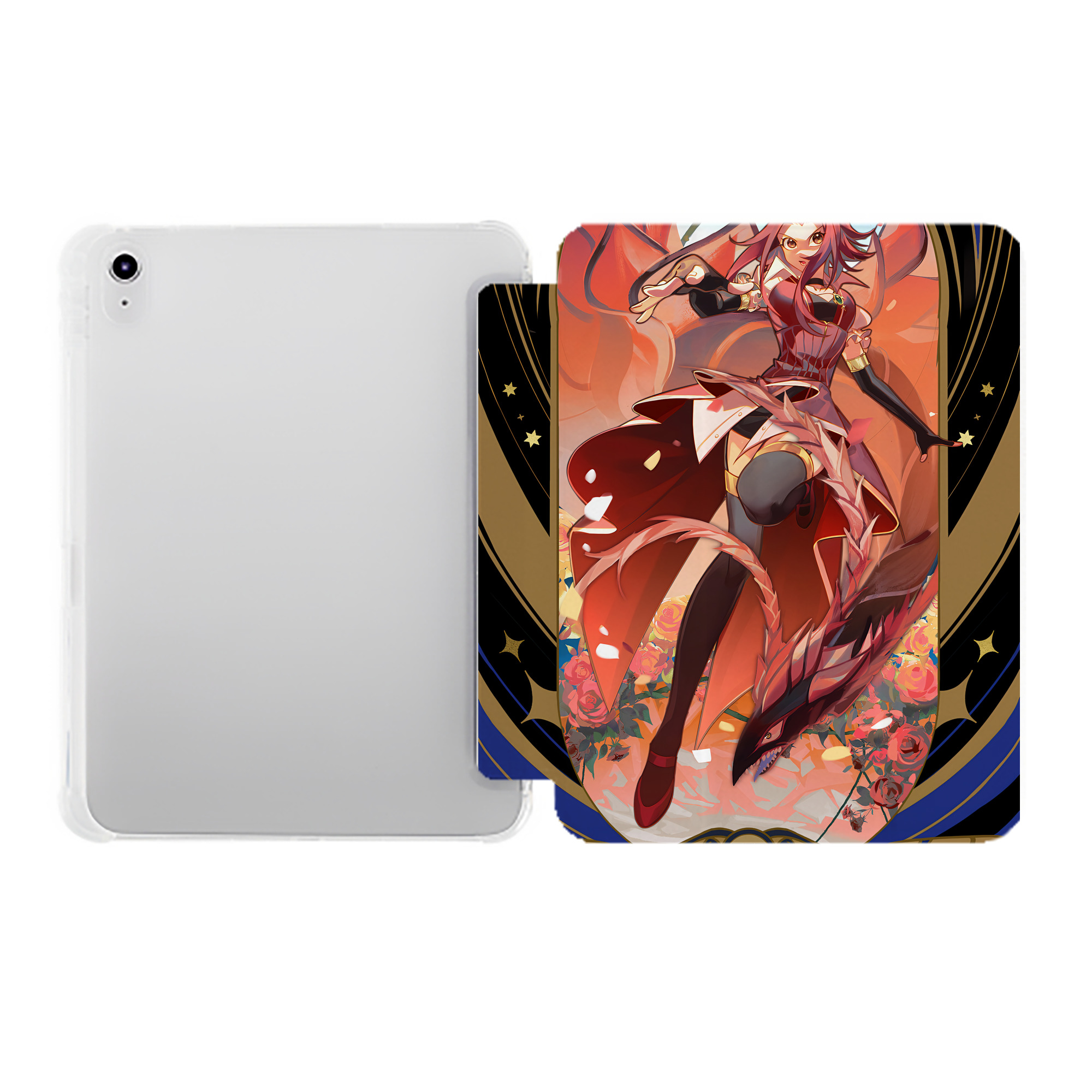 （画像用） 遊☆戯☆王 Yu-Gi-Oh! IPad ケース ペン収納付き 三つ折りスタンド PUレザー×シリコン 対応機種9.5/10.5/10.9インチ